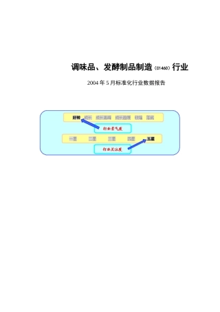 市场调味品、发酵制品制造行业报告