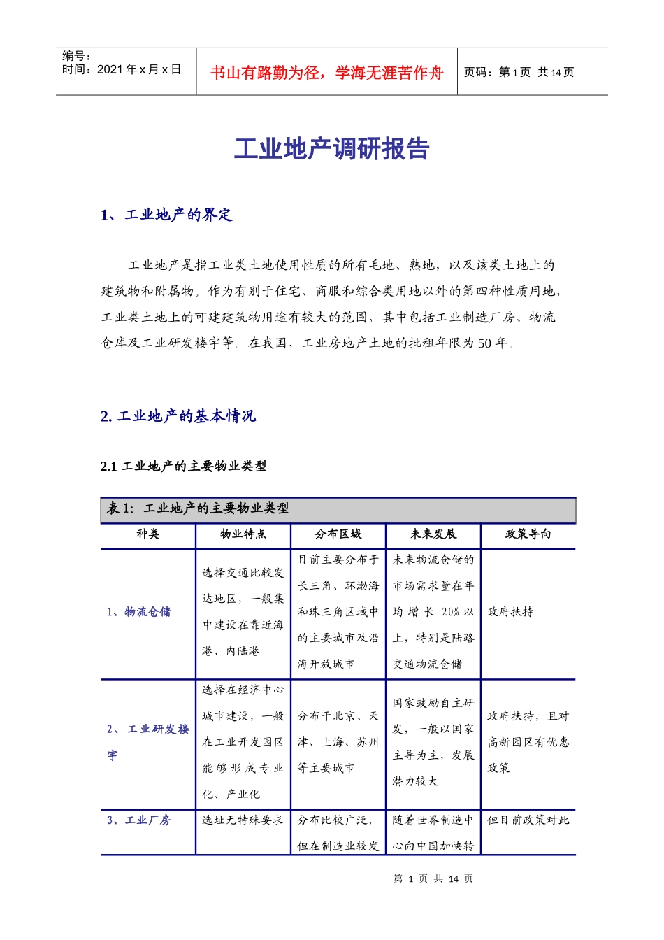 工业地产行业分析报告(定稿)_第1页