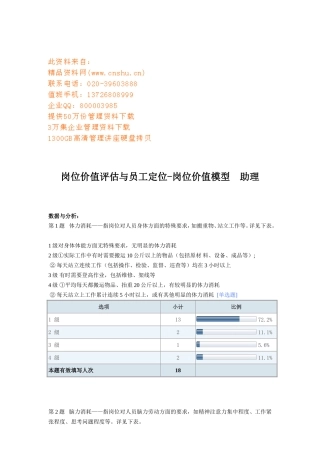 岗位价值评估与岗位价值模型