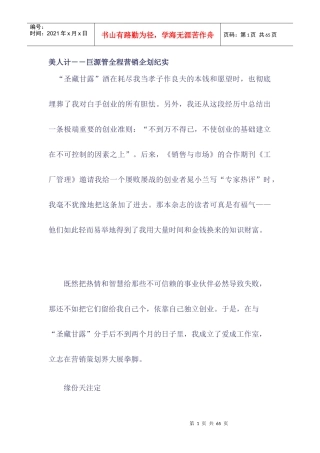 巨源管全程营销企划纪实