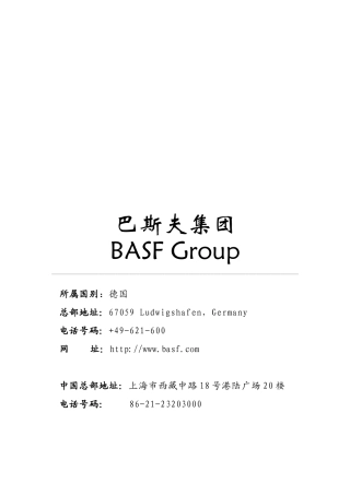 巴斯夫发展模式研究