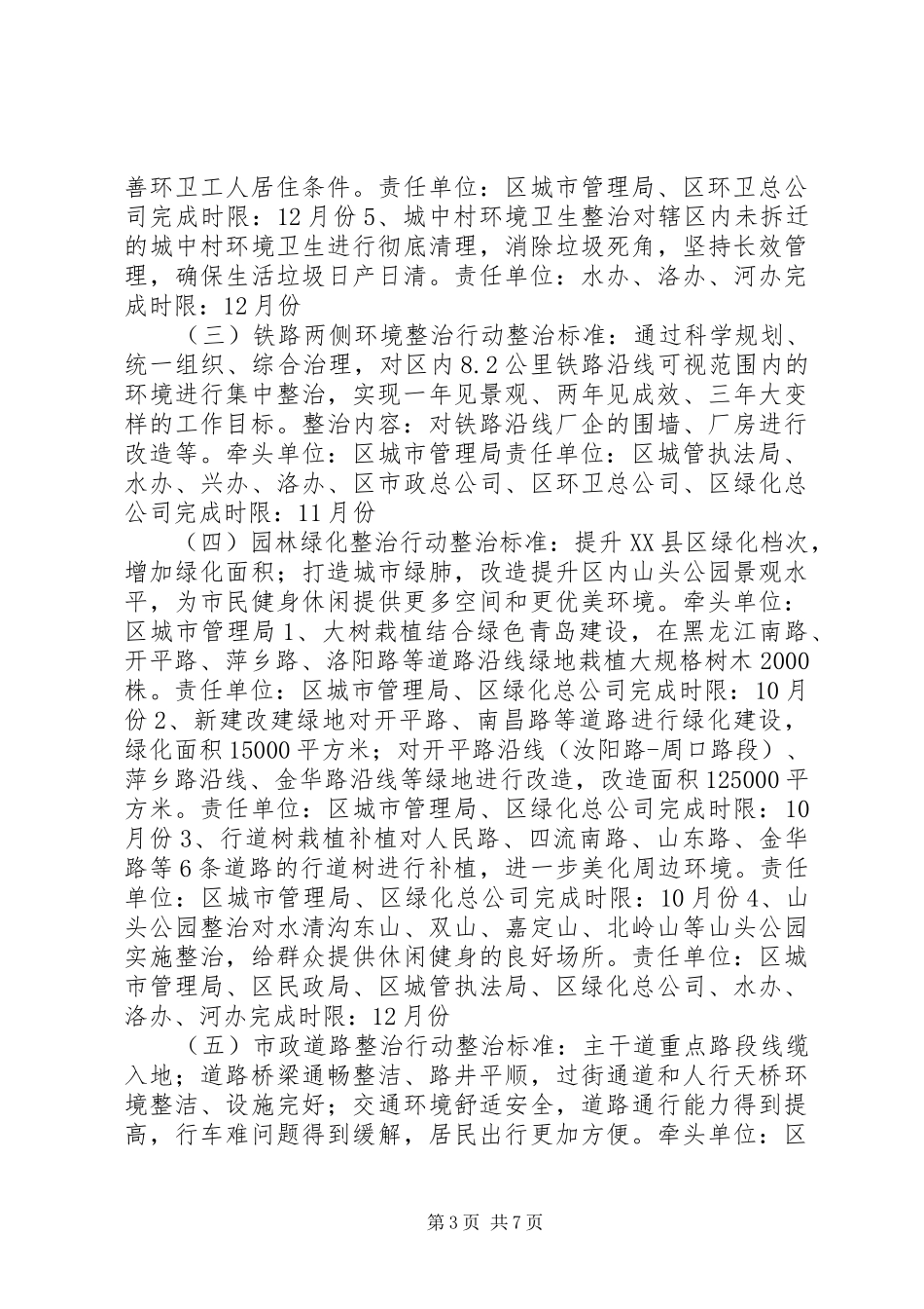 201X年市容环境十大整治行动工作方案_第3页