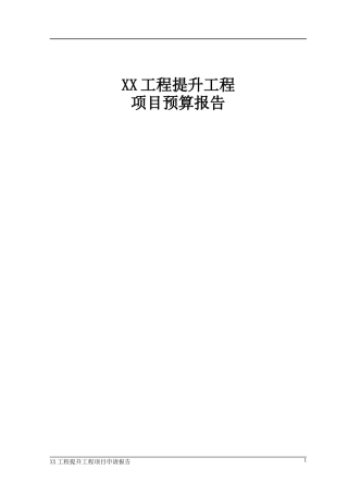 工程提升工程项目预算报告