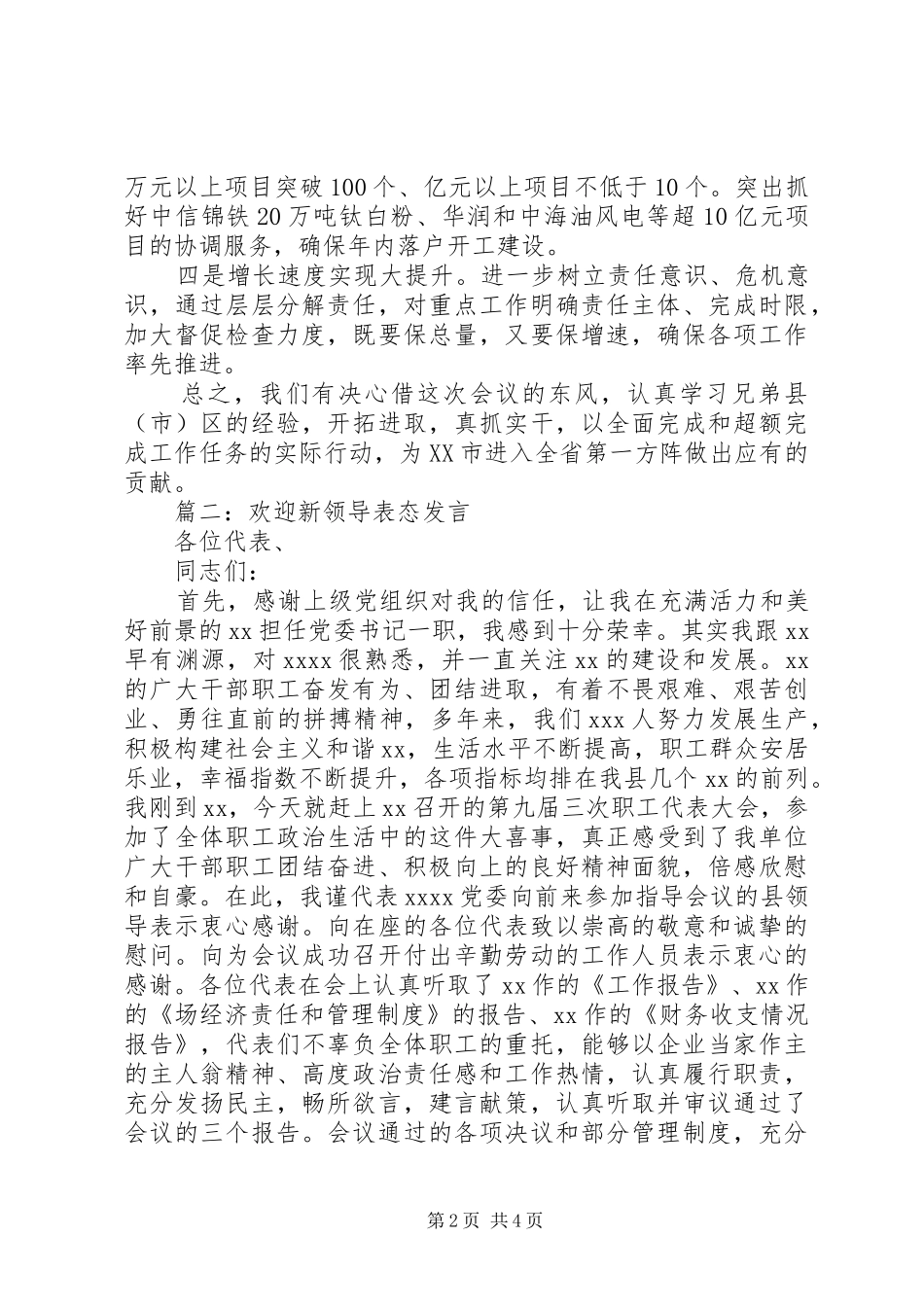 副市长表态发言稿两篇_第2页