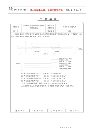 工程签证 模板
