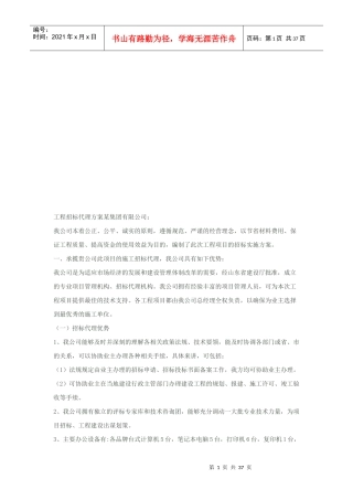 工程招标代理方案探析