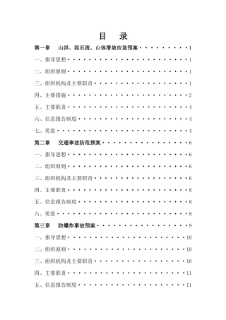 山洪泥石流山体滑坡应急预案