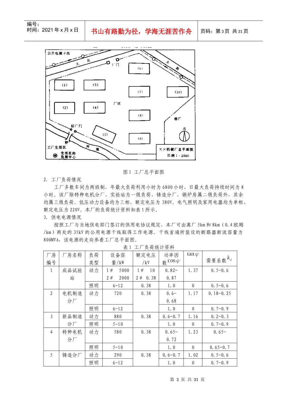 工厂供电课程平设计完整版_第3页