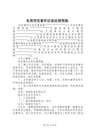 各类突发事件应急处理预案.