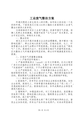 工业废气整治方案