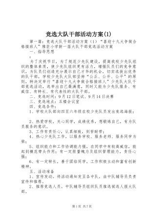 竞选大队干部活动方案(1)