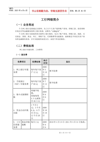 工行网银简介