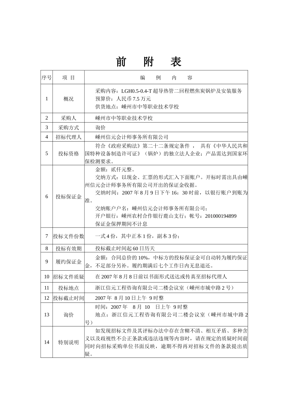 嵊州市中等职业技术学校燃焦碳锅炉政府采购_第3页