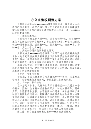 办公室整改调整方案