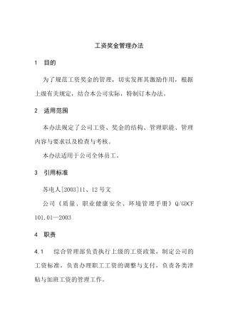 工资奖金管理办法(1)