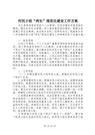村民小组“两长”规范化建设工作方案