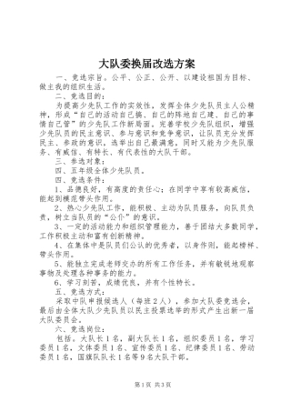 大队委换届改选方案