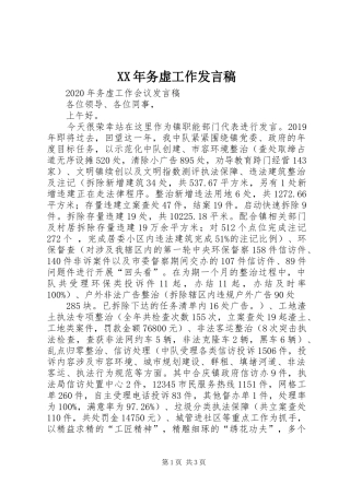 XX年务虚工作发言