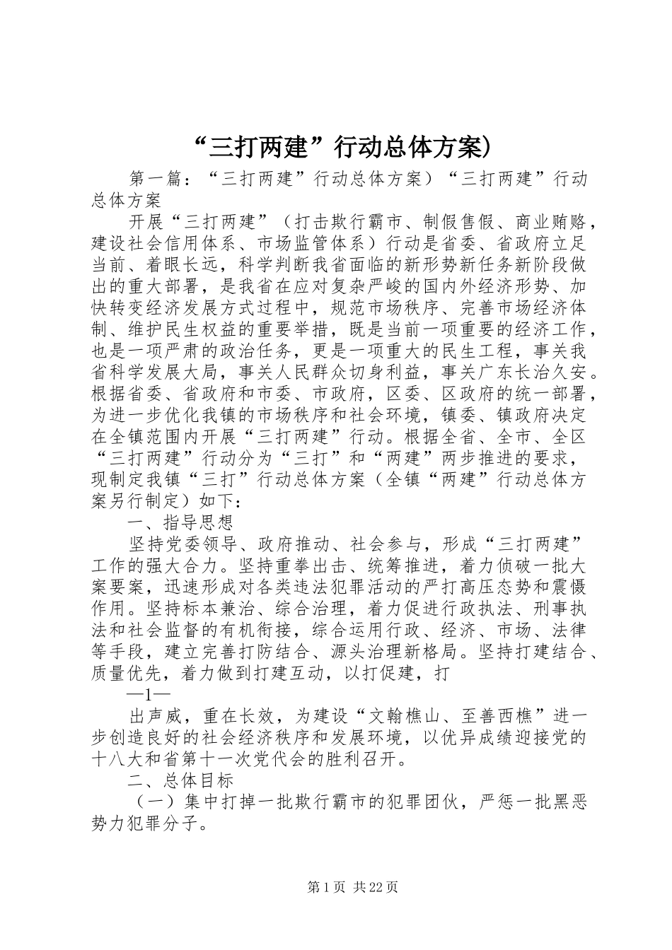 “三打两建”行动总体方案)_第1页