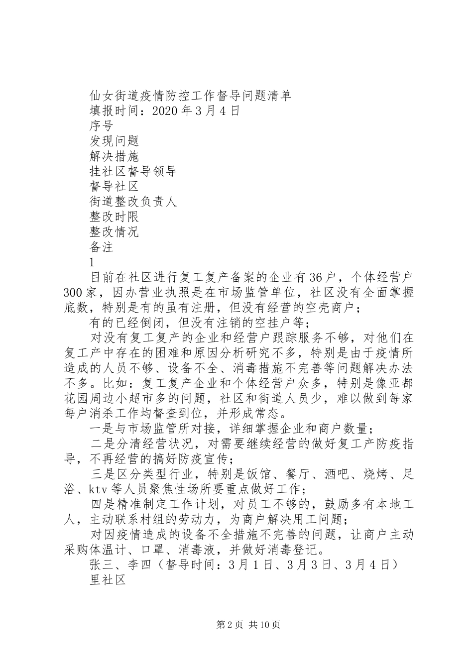 XX街道新冠肺炎疫情防控督导工作方案_第2页