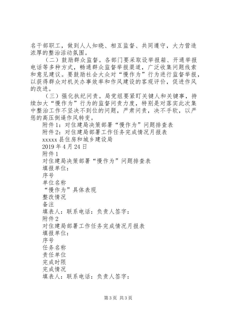 对住建局决策部署“慢作为”问题开展集中整治工作方案_第3页