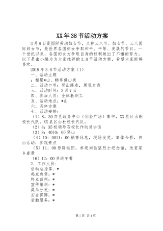 XX年38节活动方案