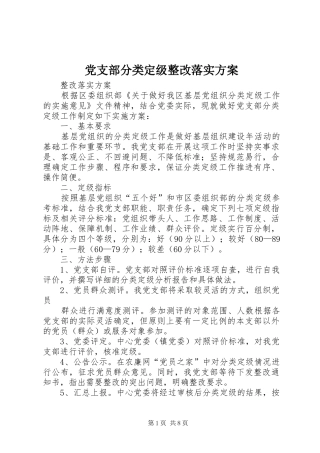 党支部分类定级整改落实方案