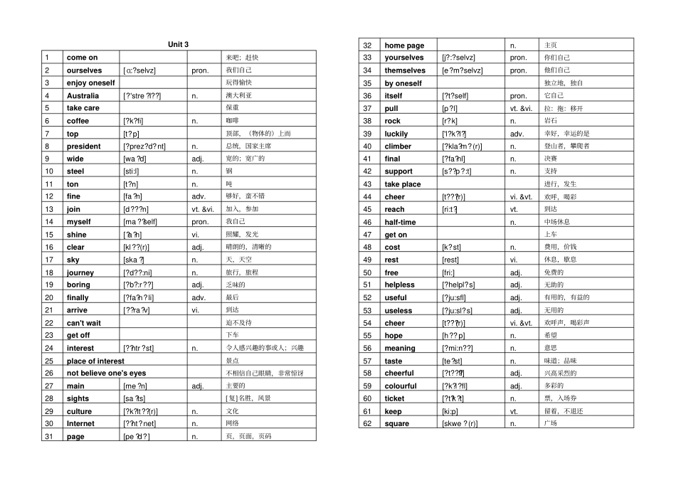 八年级上译林英语单词_第3页