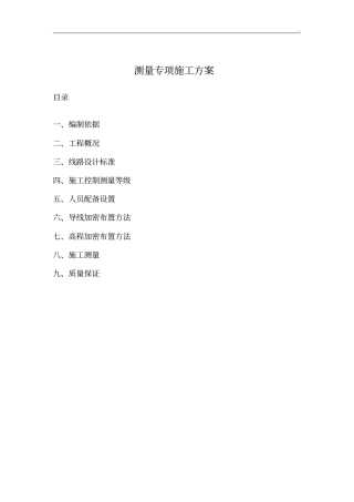 市政道路及管网工程测量专项施工方案