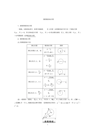 圆的极坐标方程
