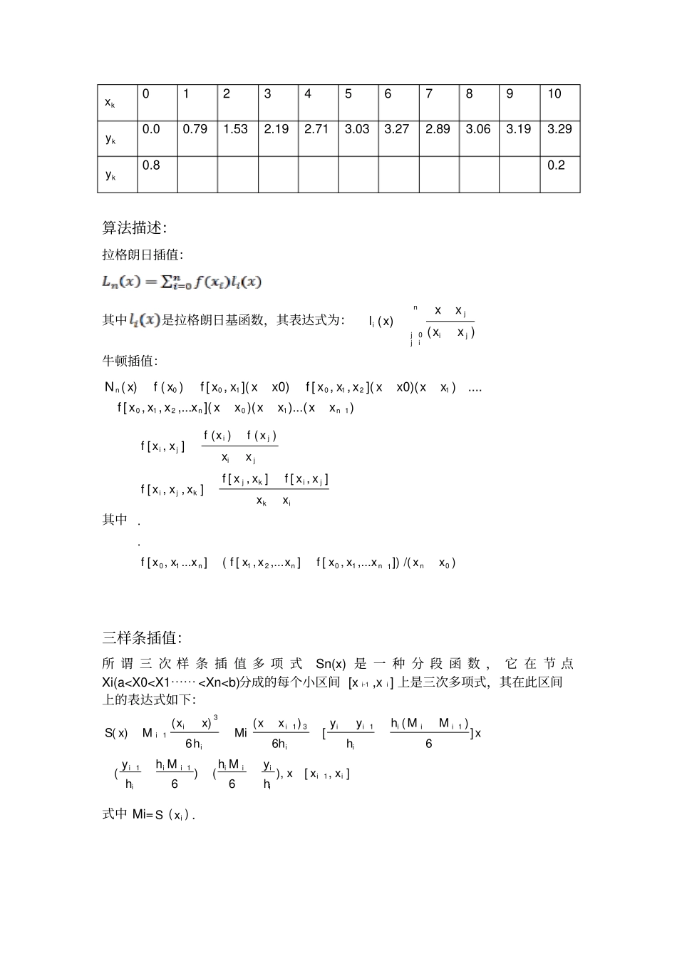 数值分析作业-三次样条插值_第3页