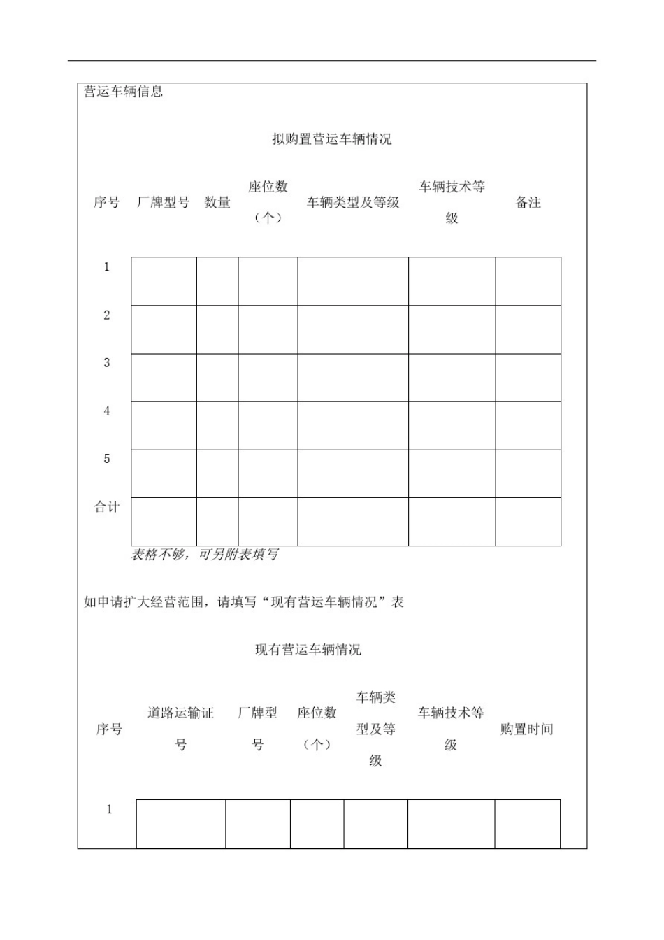 巡游出租汽车经营申请表精编WORD版_第3页