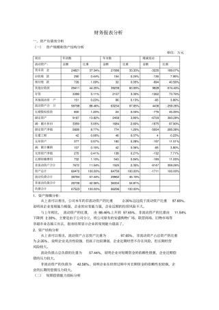 (完整word版)财务报表分析报告(案例分析)