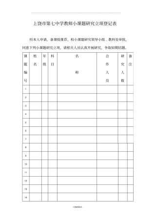 小课题研究立项通知书等