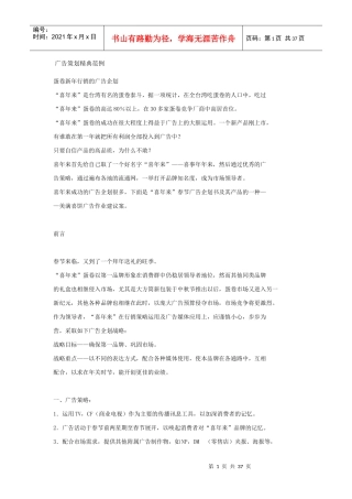 市场广告策划精典范例