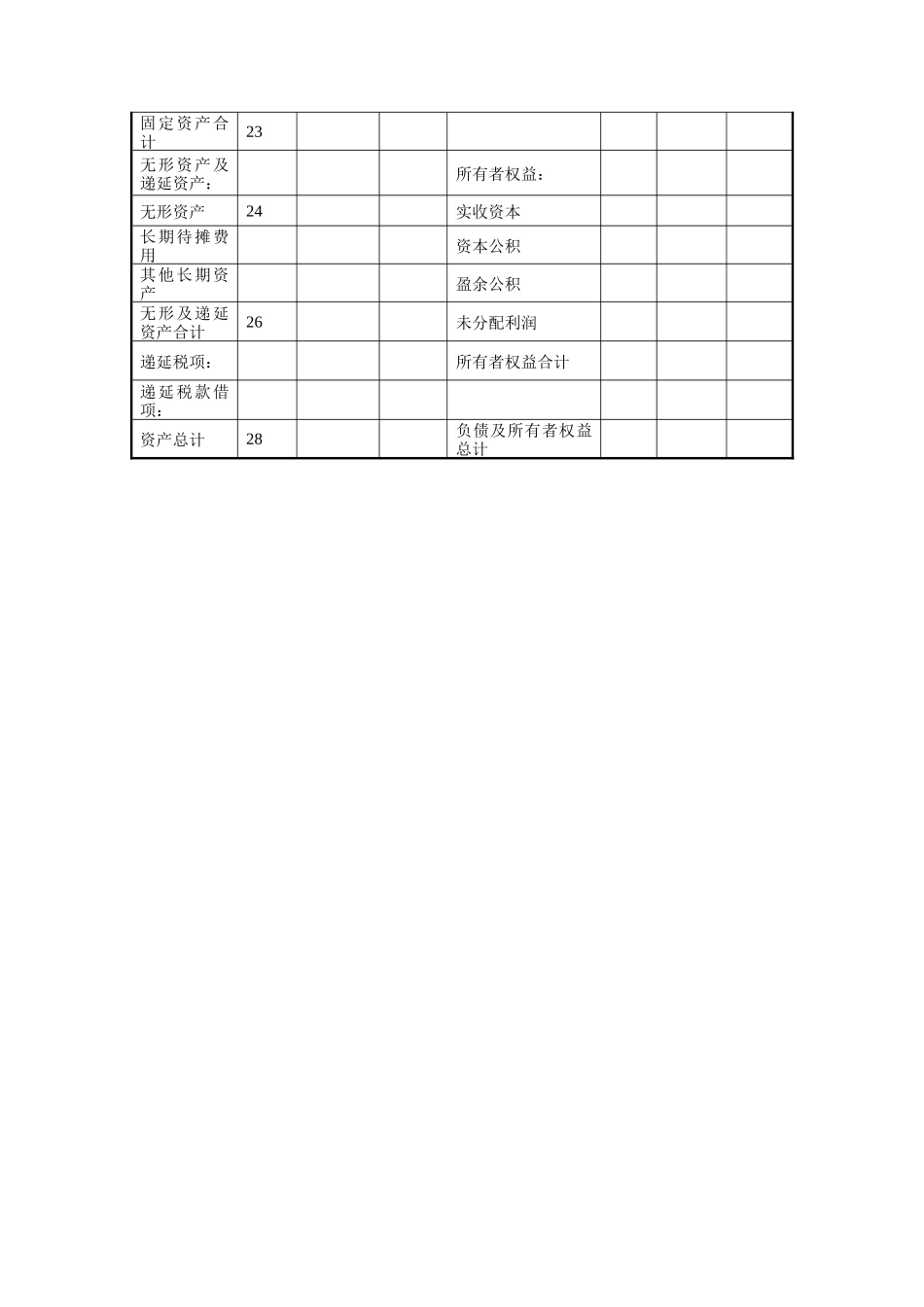 山谷蓝&泰科曼贸易公司预算资产负债表_第2页