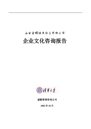 山西金晖煤焦化工—企业文化咨询报告