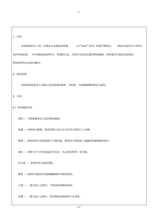 五金件外观检验标准