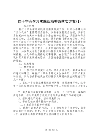 红十字会学习实践活动整改落实方案(1)