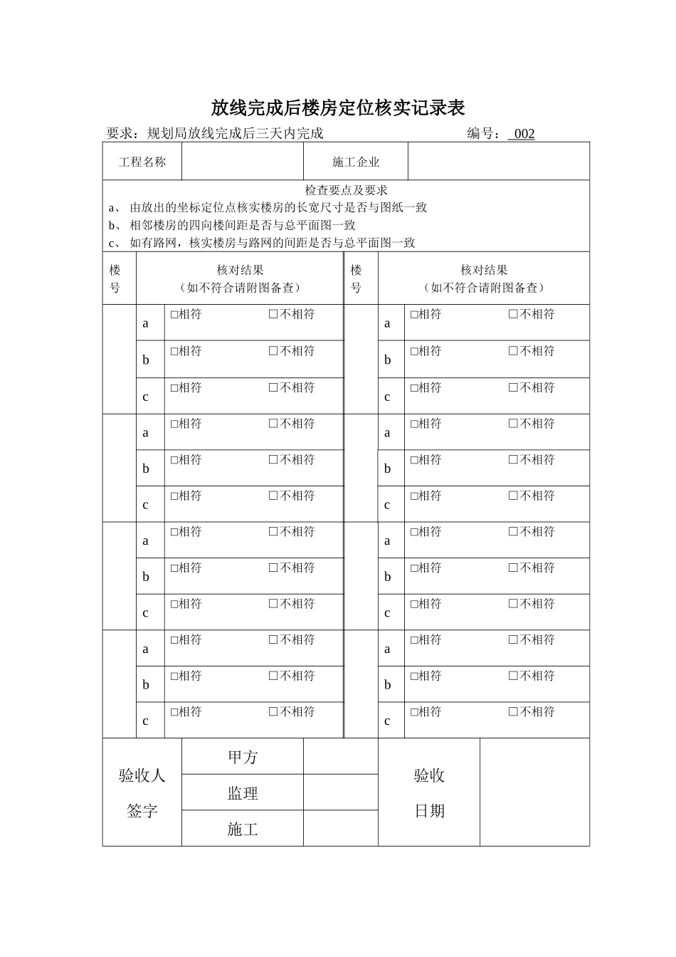 土建工程验收表格（103页）_第2页