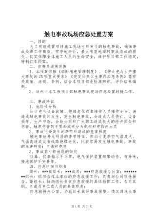触电事故现场应急处置方案