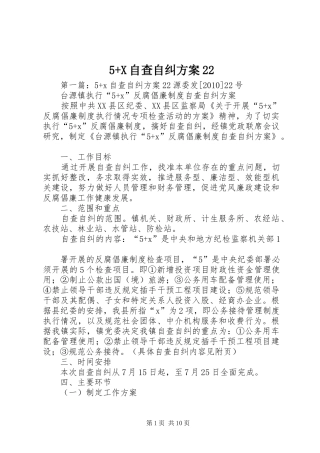 5+X自查自纠方案22