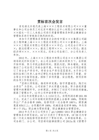 贯标首次会发言稿