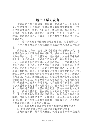 三新个人学习发言稿