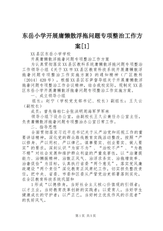 东岳小学开展庸懒散浮拖问题专项整治工作方案[1]