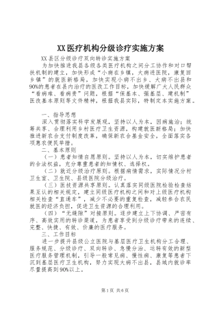 XX医疗机构分级诊疗实施方案