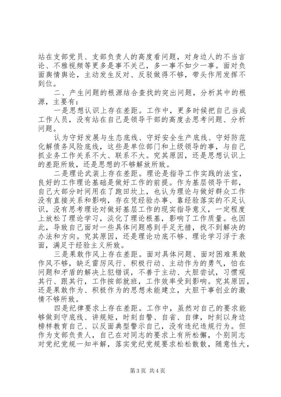 XX年领导干部“防风险、守底线”个人发言材料提纲_第3页