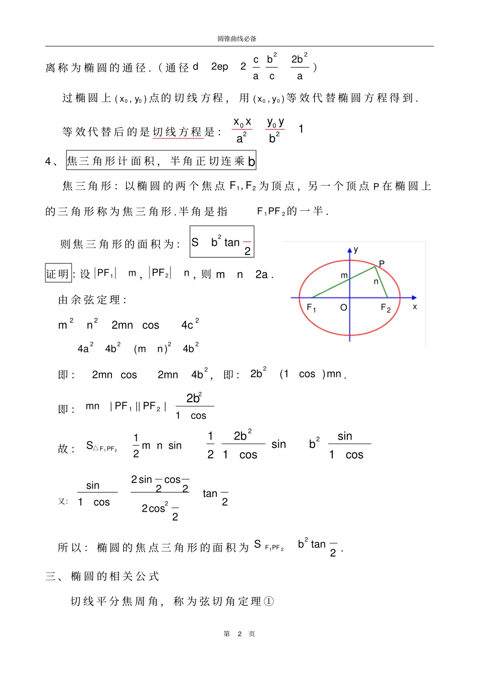 圆锥曲线必背法知识讲解_第2页