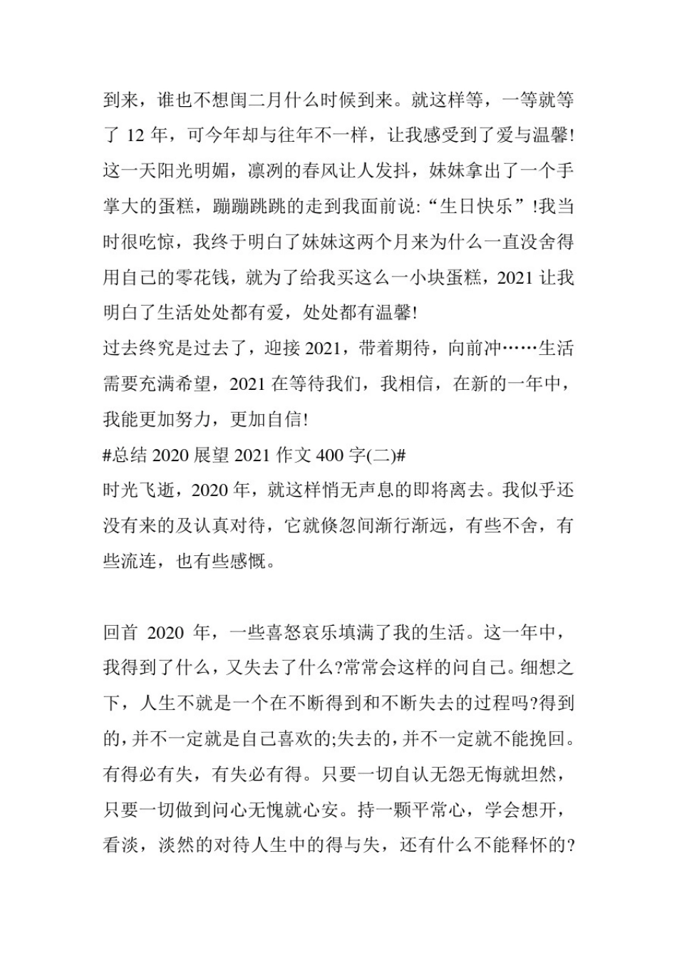 总结2020展望2021作文400字范文七篇_第2页