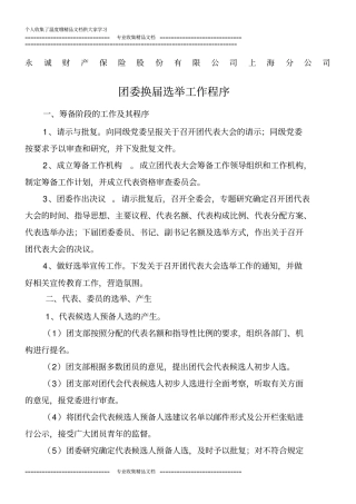 团委换届选举工作程序